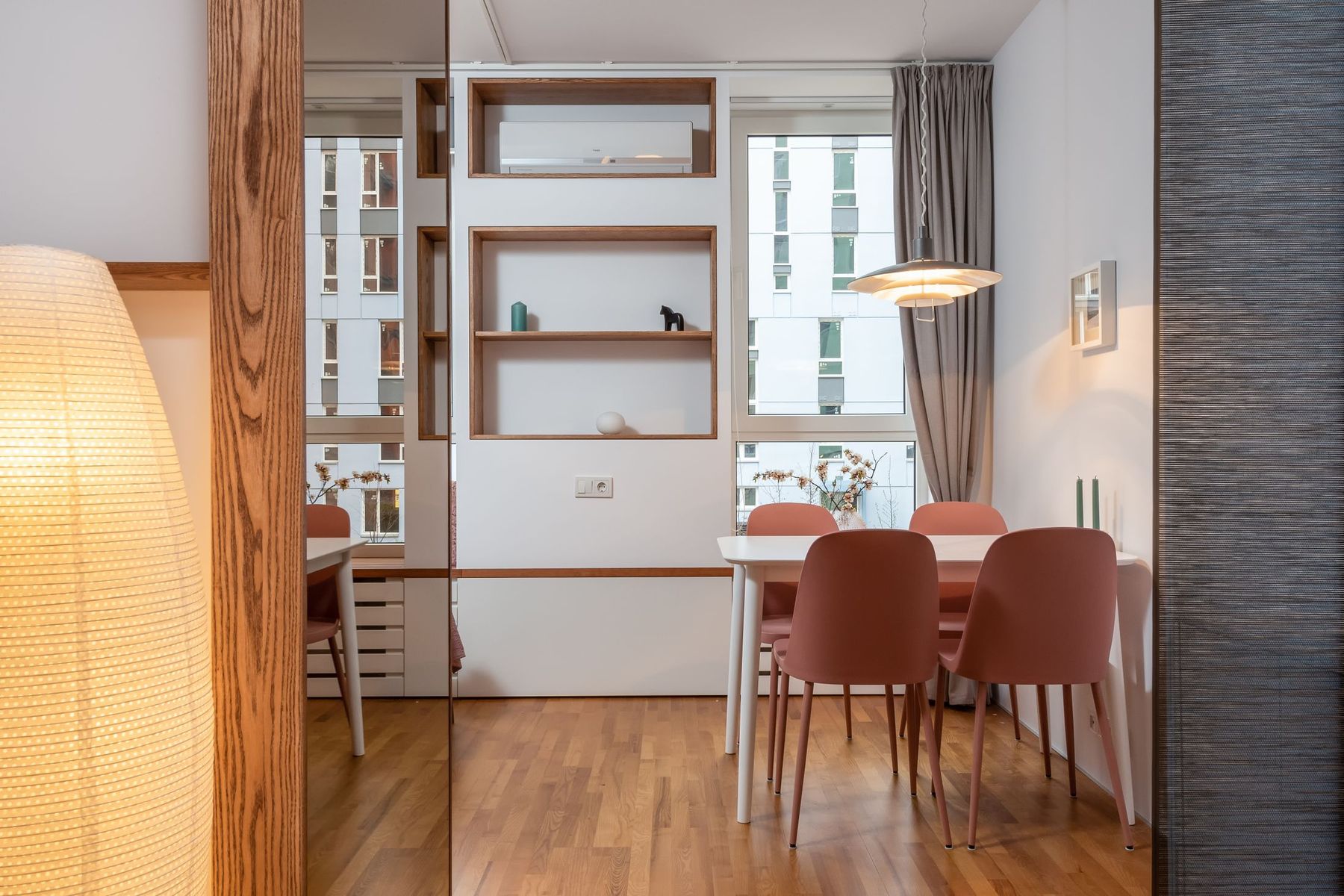 Open, light-filled living and dining area